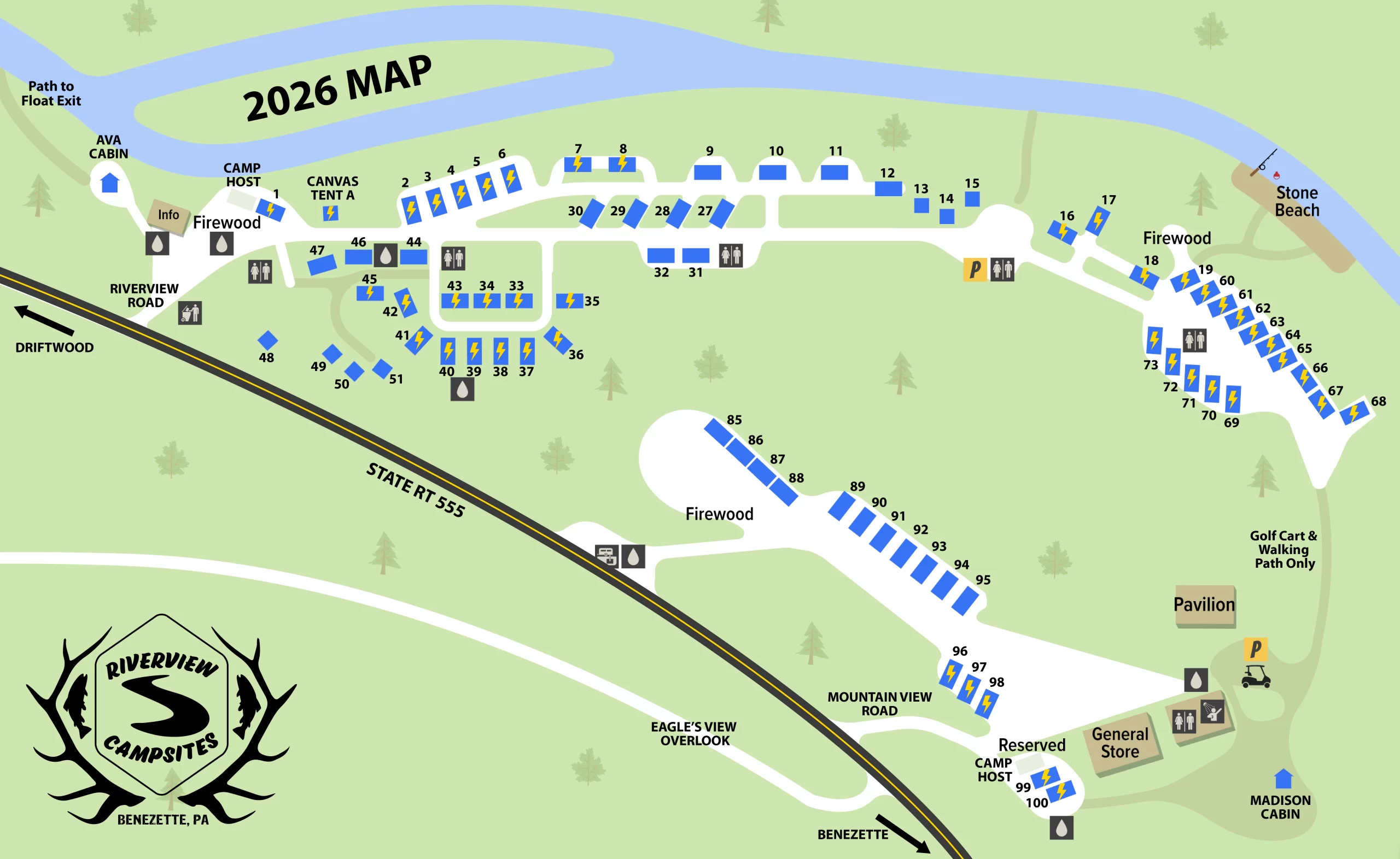 riverviewcampsitesmap2026 Riverview Campsites Map